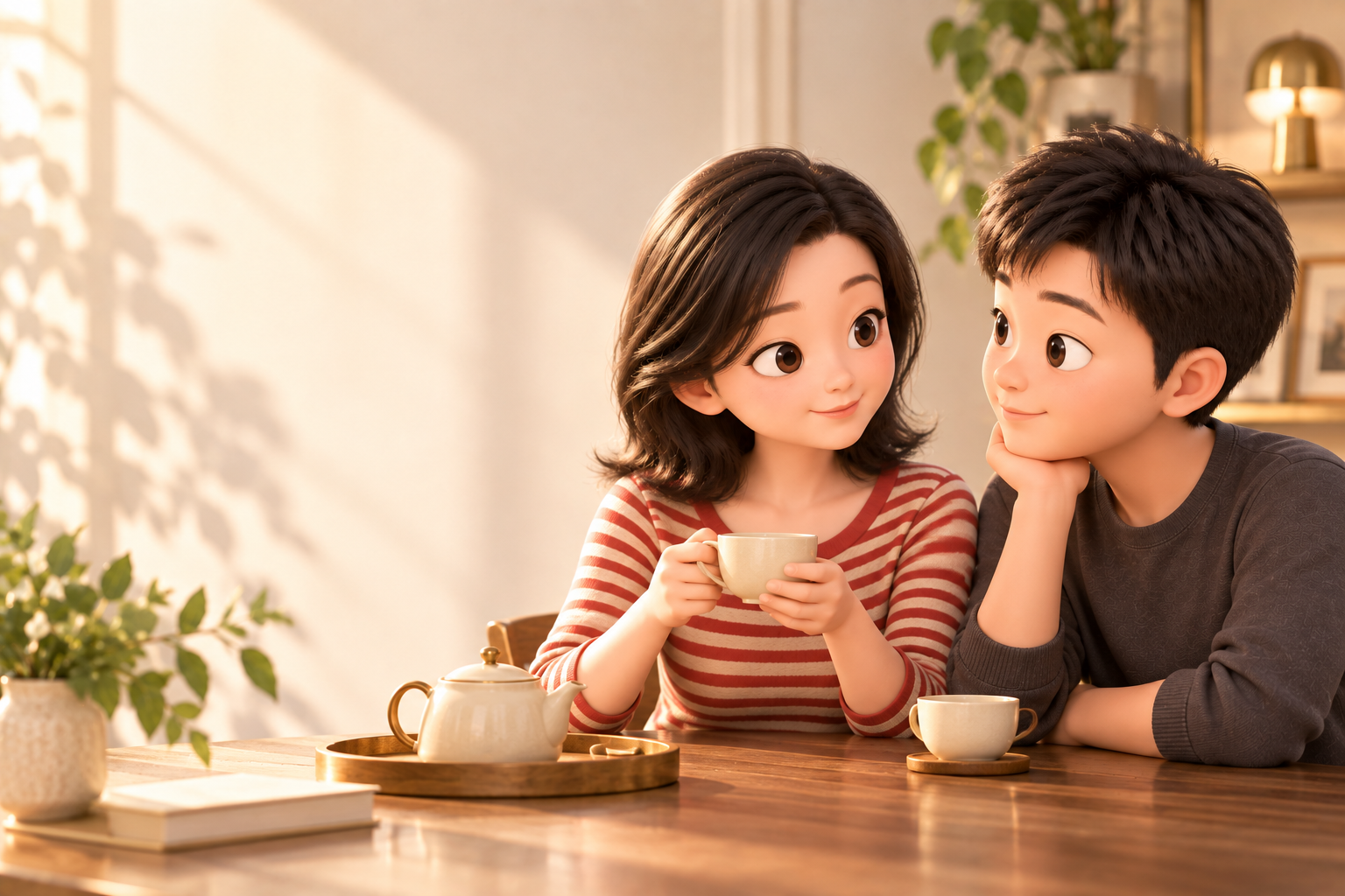 与妈妈梦境相关的暖色编辑插图